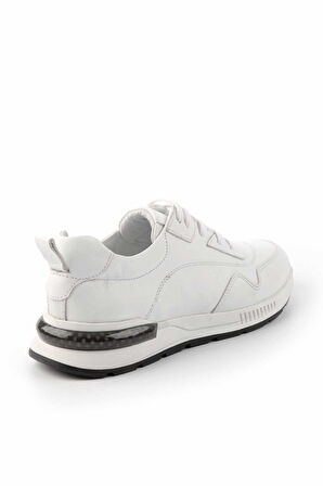 Beyaz Hakiki Deri Erkek Sneaker E01629995703