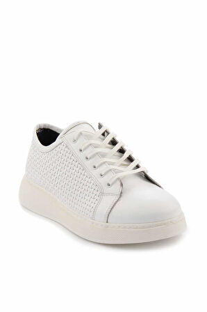 Beyaz Hakiki Deri Erkek Sneaker E01728378103