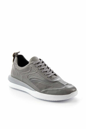 Gri Hakiki Deri Erkek Sneaker E01759011203