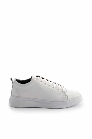 Beyaz Hakiki Deri Erkek Sneaker E01759021603