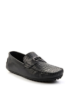 Siyah Leather Erkek Loafer Ayakkabı E01757714803