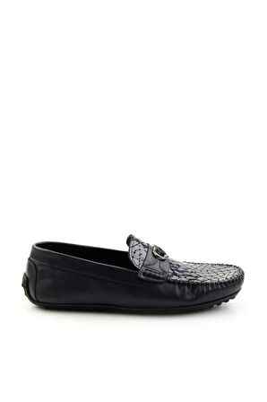 Lacivert Leather Erkek Loafer Ayakkabı E01757714803