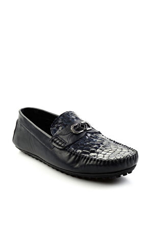 Lacivert Leather Erkek Loafer Ayakkabı E01757714803