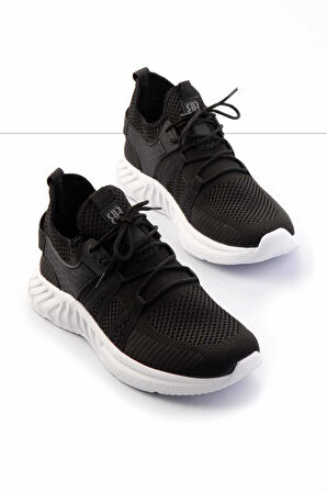 Siyah Beyaz Triko  Erkek Sneaker E01768002182