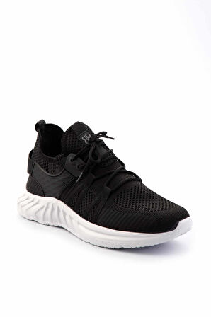 Siyah Beyaz Triko  Erkek Sneaker E01768002182
