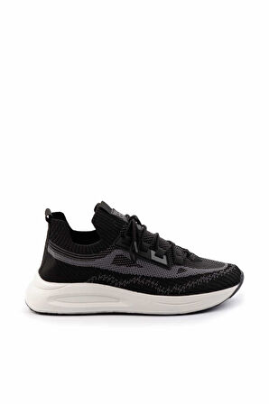 Siyah Beyaz Triko  Erkek Sneaker E01768002382