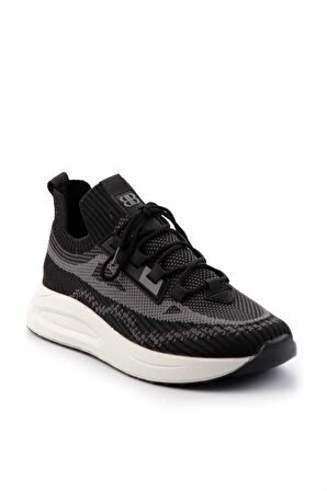 Siyah Beyaz Triko  Erkek Sneaker E01768002382