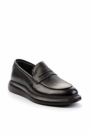 Siyah Leather Erkek Loafer Ayakkabı E01798045840