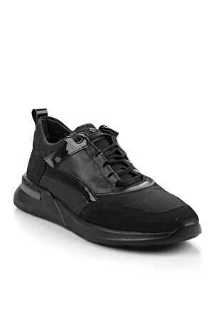 Siyah Siyah Hakiki Deri Erkek Casual Ayakkabı E01798222203