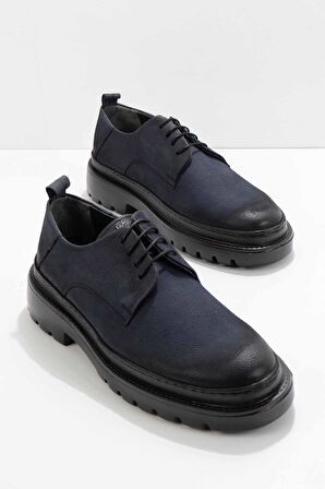 Lacivert Leather Erkek Oxford Ayakkabı E01798101801