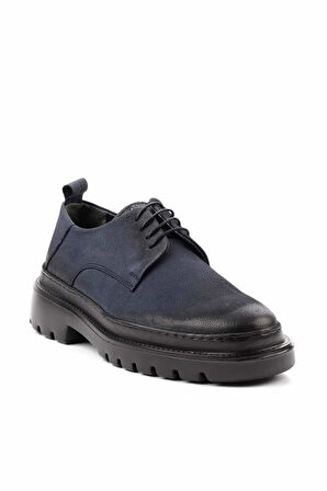 Lacivert Leather Erkek Oxford Ayakkabı E01798101801