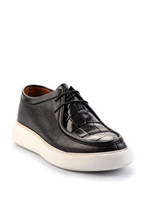 Siyah Siyah Leather Erkek Casual Ayakkabı E01798111140
