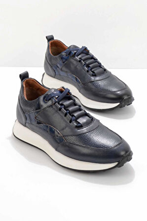 Lacivert Hakiki Deri Erkek Casual Ayakkabı E01798101441