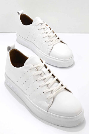 Beyaz Hakiki Deri Erkek Sneaker E01811338103