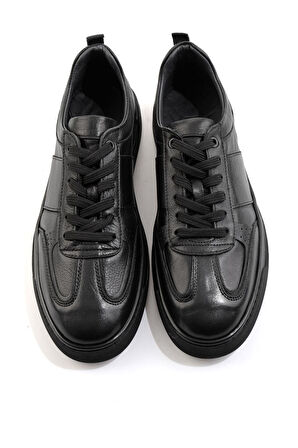 Siyah Hakiki Deri Erkek Sneaker E01811415743