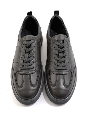 Gri Hakiki Deri Erkek Sneaker E01811415743