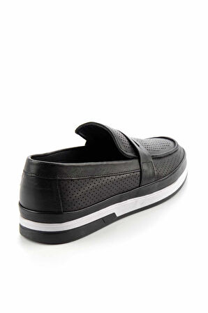 Siyah Hakiki Deri Erkek Loafer Ayakkabı E01811029903