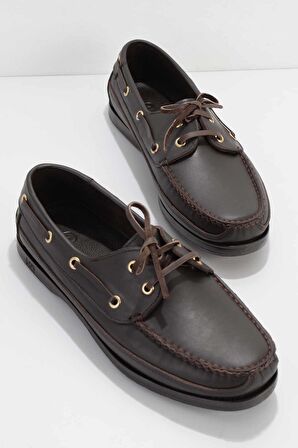 Kahve Hakiki Deri Erkek Casual Ayakkabı E01830110003