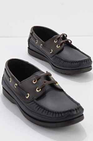 Lacivert Kahve Leather Erkek Casual Ayakkabı E01830110003