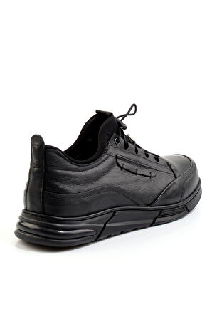Siyah Hakiki Deri Erkek Casual Ayakkabı E01900221203