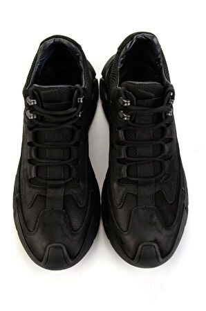 Siyah Hakiki Deri Erkek Casual Ayakkabı E01900240101