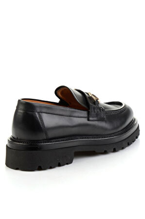 Siyah Hakiki Deri Erkek Loafer Ayakkabı E01901149441