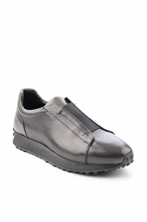 Gri Hakiki Deri Erkek Sneaker E01901617803