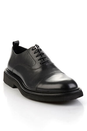 Siyah Hakiki Deri Erkek Klasik Ayakkabı E01901700541
