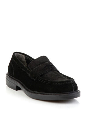 Siyah Hakiki Deri Erkek Loafer Ayakkabı E01905003602