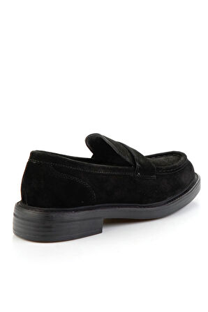 Siyah Hakiki Deri Erkek Loafer Ayakkabı E01905003602