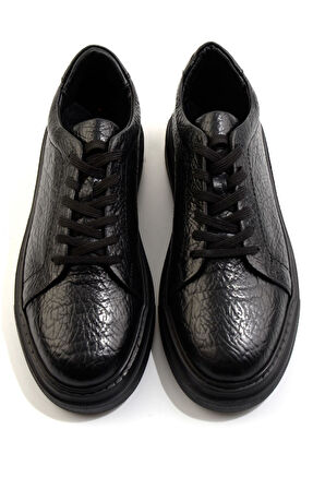 Siyah Hakiki Deri Erkek Sneaker E01905716203