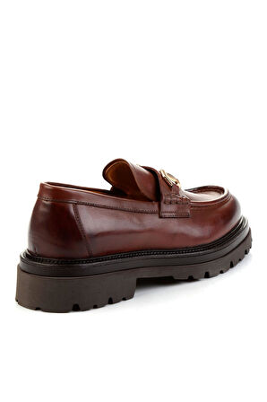 Kahve Hakiki Deri Erkek Loafer Ayakkabı E01901149441