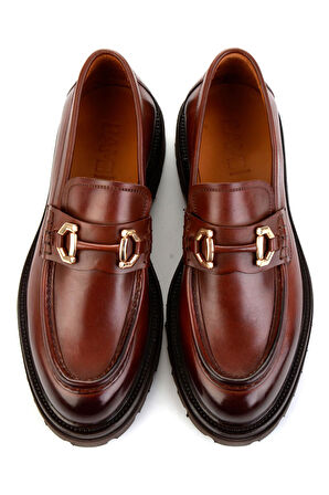 Kahve Hakiki Deri Erkek Loafer Ayakkabı E01901149441