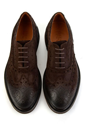 Kahve Hakiki Deri Erkek Oxford Ayakkabı E01901640202