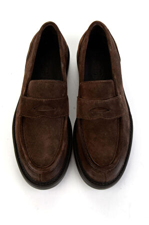 Kahve Hakiki Deri Erkek Loafer Ayakkabı E01905003602