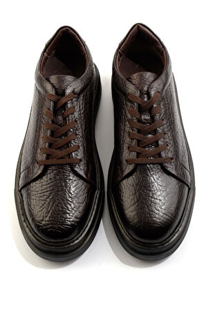 Kahve Hakiki Deri Erkek Sneaker E01905716203