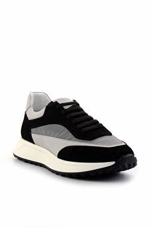 Siyah Süet Hakiki Deri Erkek Sneaker E01901625702