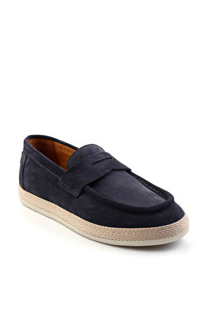 Lacivert Leather Erkek Espadril E01901361702