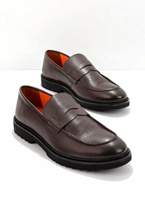 Kahve Leather Erkek Loafer Ayakkabı E01902900041