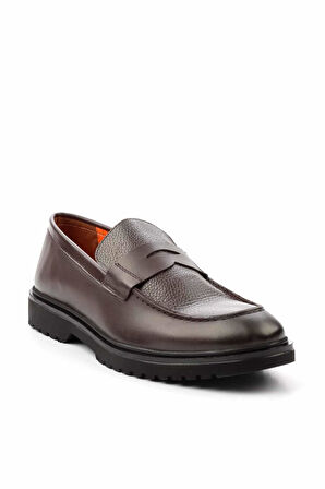 Kahve Leather Erkek Loafer Ayakkabı E01902900041