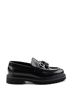 Siyah Leather Erkek Loafer Ayakkabı E01901494141