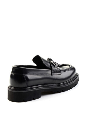 Siyah Leather Erkek Loafer Ayakkabı E01901494141