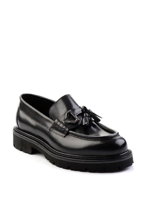 Siyah Leather Erkek Loafer Ayakkabı E01901494141