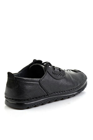 Siyah Hakiki Deri Erkek Casual Ayakkabı E01900241343