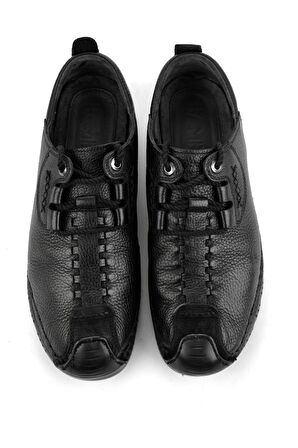 Siyah Hakiki Deri Erkek Casual Ayakkabı E01900241343