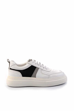 Beyaz Gri Leather Erkek Sneaker E01901251843