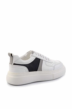 Beyaz Gri Leather Erkek Sneaker E01901251843
