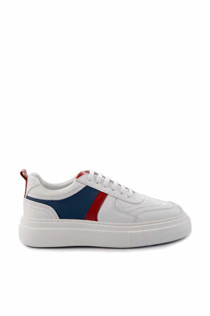 Beyaz Kırmızı Leather Erkek Sneaker E01901251843