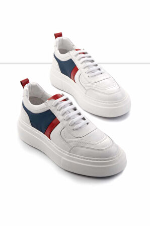 Beyaz Kırmızı Leather Erkek Sneaker E01901251843