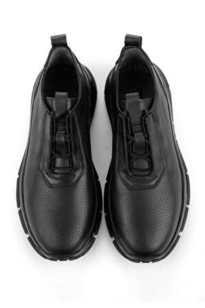 Siyah Hakiki Deri Erkek Sneaker E01958178003